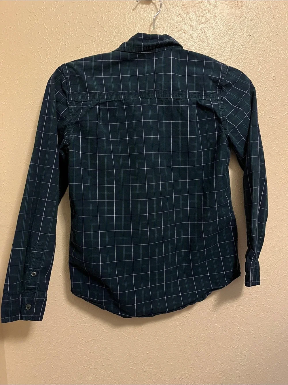 The Children's Place Navy and Green Plaid Button-Down Shirt